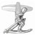 Skier Rhodium Plated Cufflinks Main Image